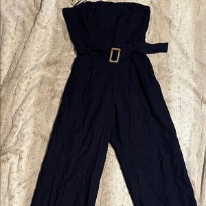 Monteau Chic Navy Strapless Jumpsuit